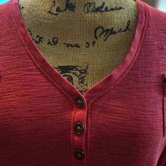 Chaps Red Preppy Vneck Top Plus Sz XL - Picture 2 of 6